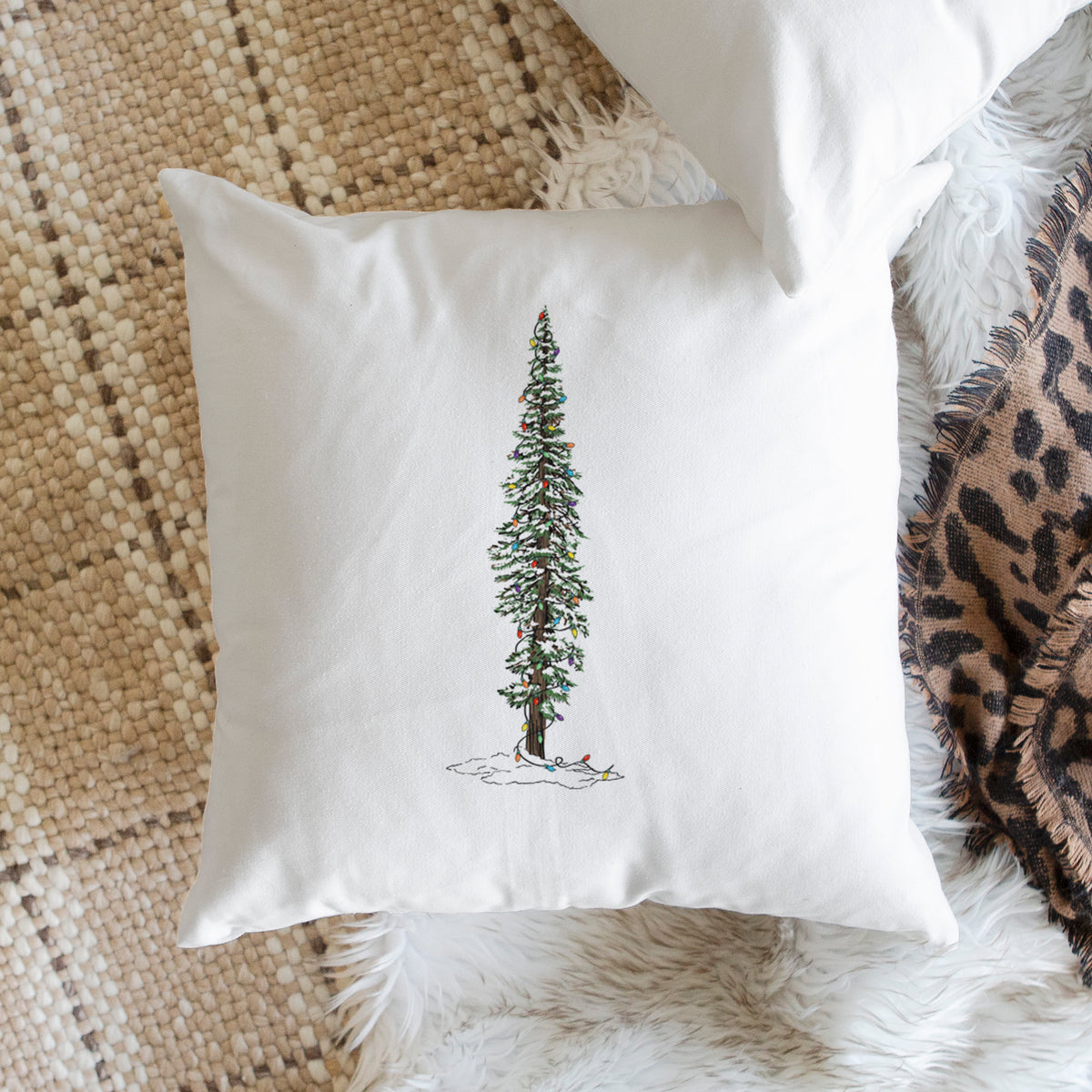 Christmas Redwood Tree - Throw Pillow Cover