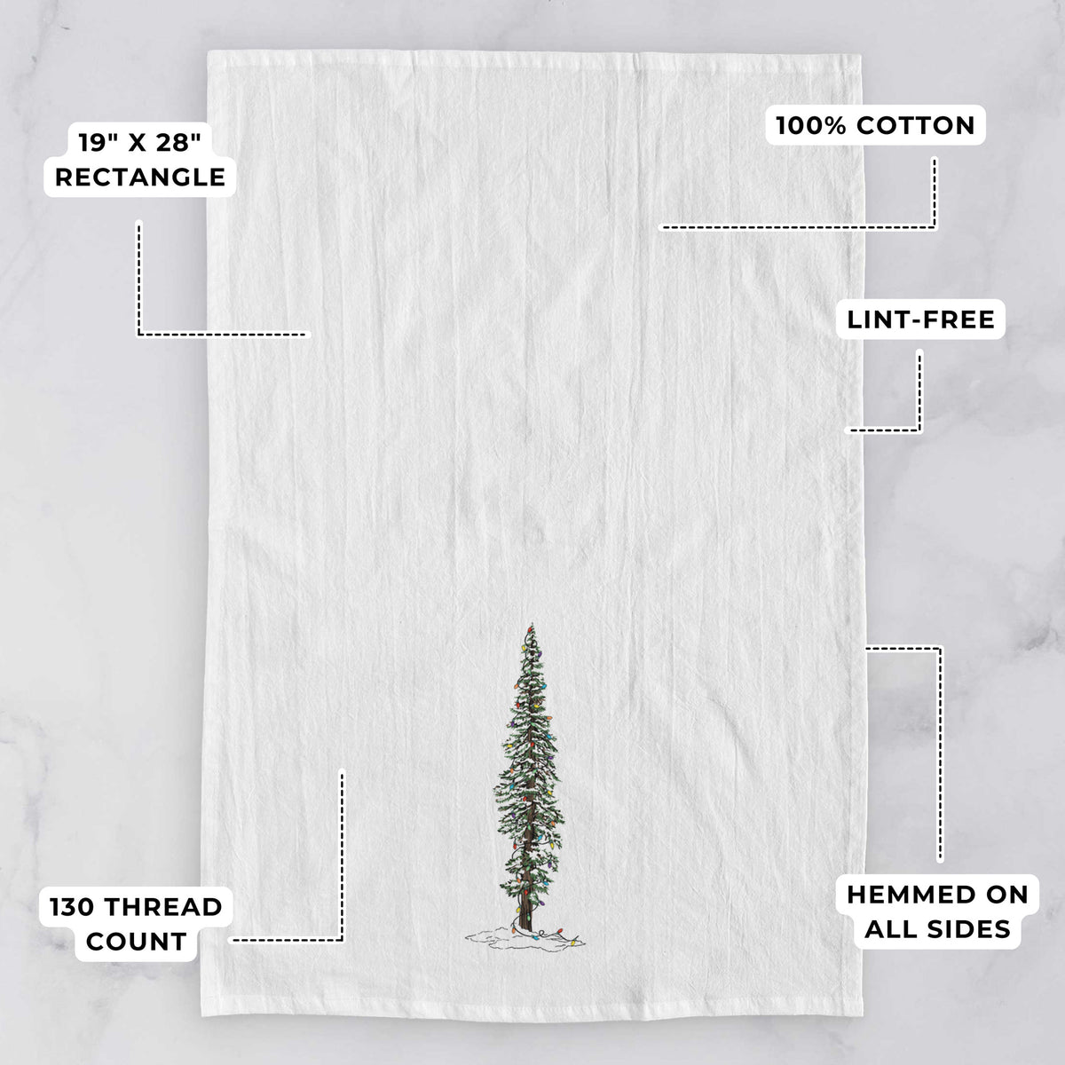 Christmas Redwood Tree Tea Towel