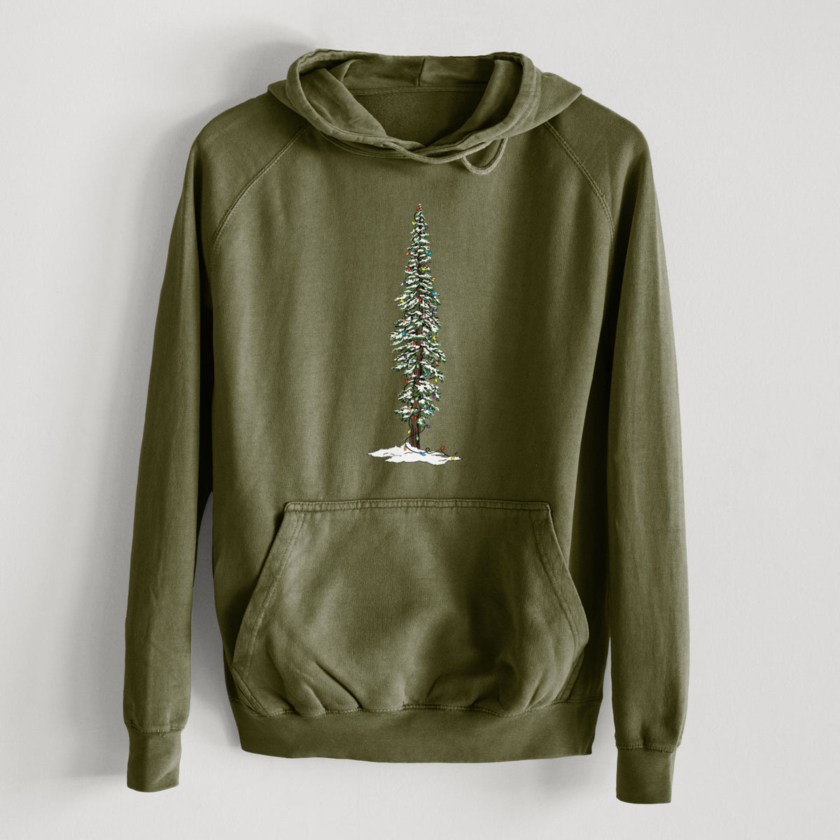 Christmas Redwood Tree  - Mid-Weight Unisex Vintage 100% Cotton Hoodie