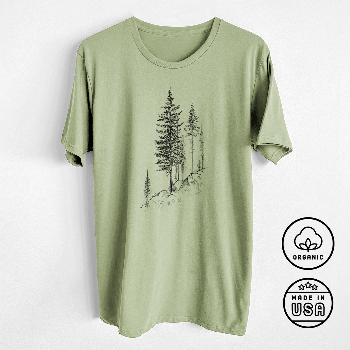 Cliffside Pines - Unisex Crewneck - Made in USA - 100% Organic Cotton