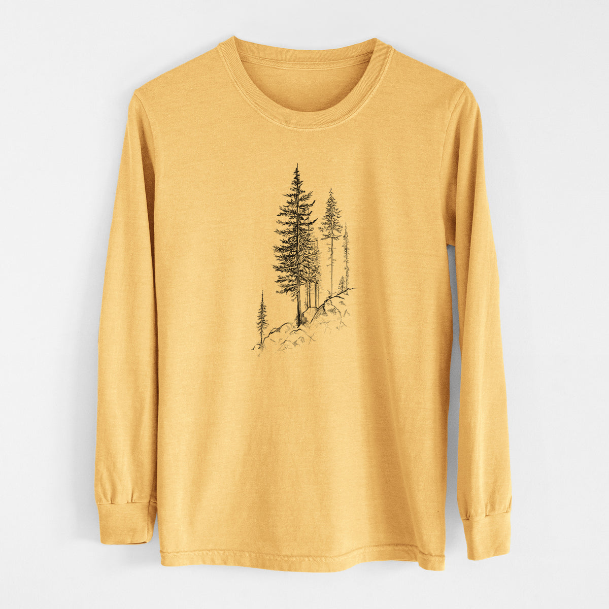 Cliffside Pines - Men&#39;s Heavyweight 100% Cotton Long Sleeve