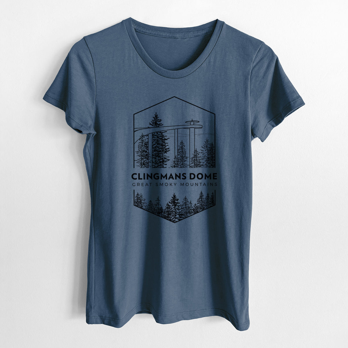 Clingmans Dome - Great Smoky Mountains National Park - Women&#39;s Crewneck - Made in USA - 100% Organic Cotton
