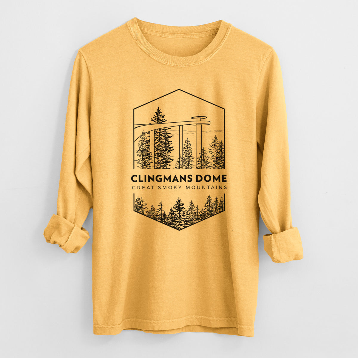 Clingmans Dome - Great Smoky Mountains National Park - Heavyweight 100% Cotton Long Sleeve
