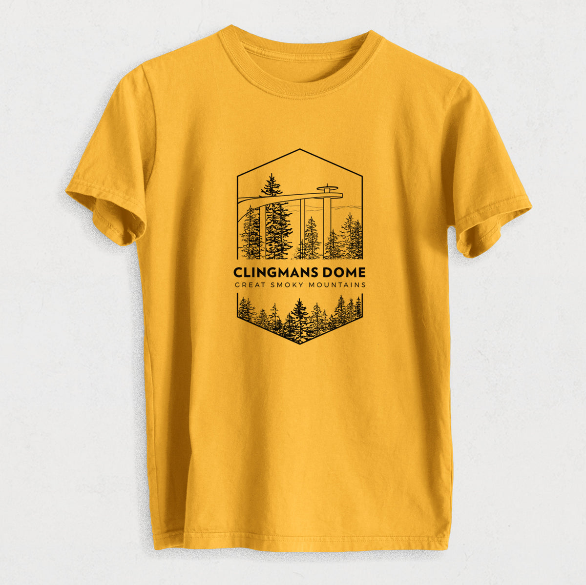 Clingmans Dome - Great Smoky Mountains National Park - Heavyweight Men&#39;s 100% Organic Cotton Tee