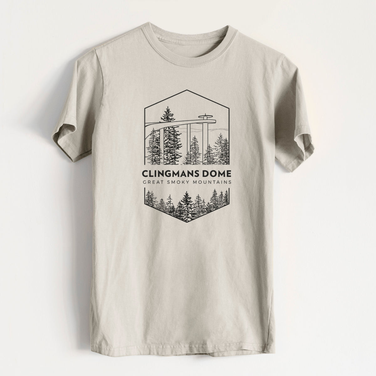 Clingmans Dome - Great Smoky Mountains National Park - Heavyweight Men&#39;s 100% Organic Cotton Tee