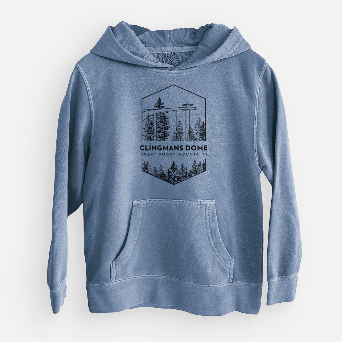 Clingmans Dome - Great Smoky Mountains National Park - Youth Pigment Dyed Hoodie