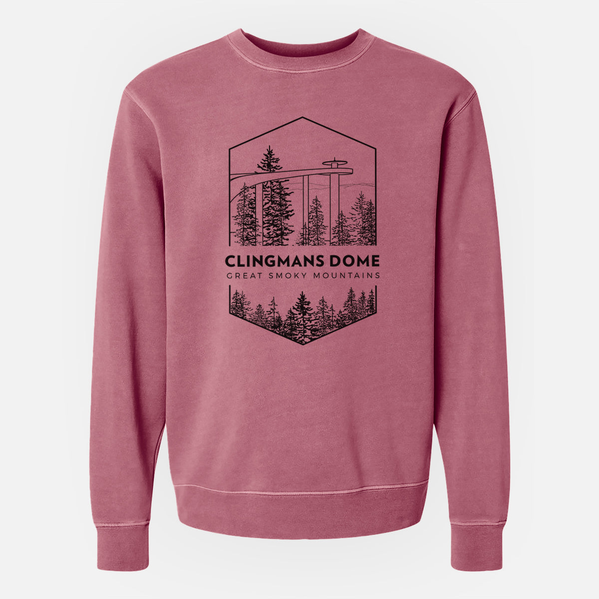 Clingmans Dome - Great Smoky Mountains National Park - Unisex Pigment Dyed Crew Sweatshirt