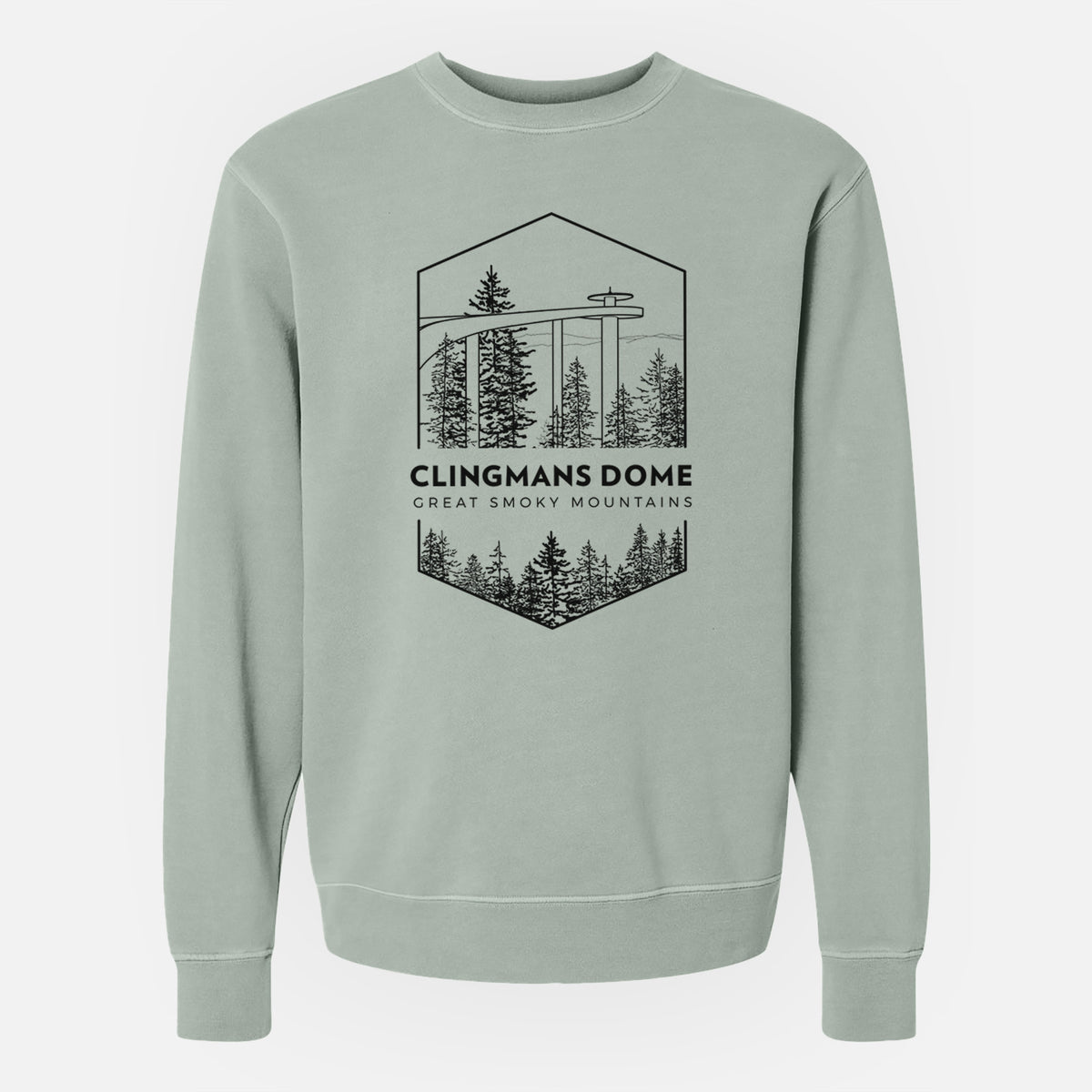 Clingmans Dome - Great Smoky Mountains National Park - Unisex Pigment Dyed Crew Sweatshirt