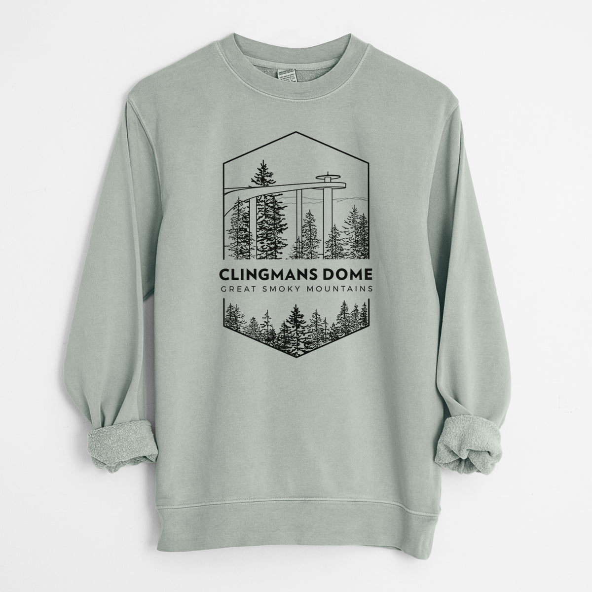 Clingmans Dome - Great Smoky Mountains National Park - Unisex Pigment Dyed Crew Sweatshirt