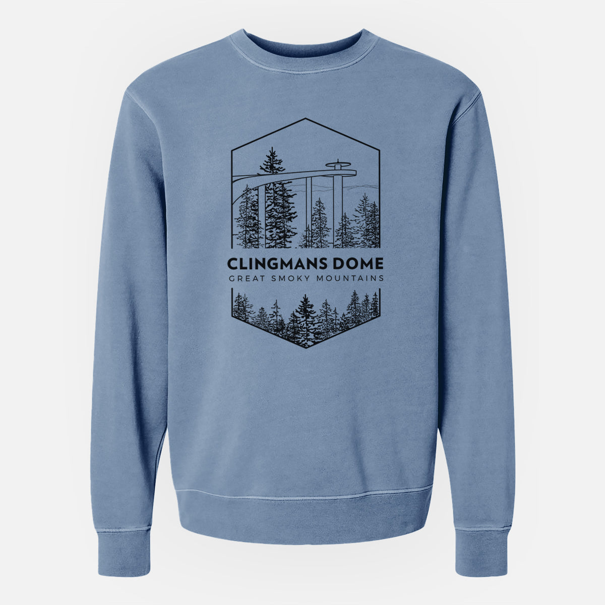 Clingmans Dome - Great Smoky Mountains National Park - Unisex Pigment Dyed Crew Sweatshirt