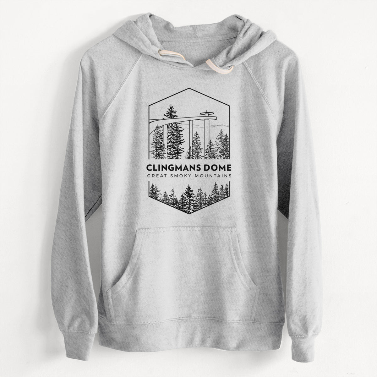 CLEARANCE - Clingmans Dome - Great Smoky Mountains National Park  - Unisex Slim Fit Loopback Terry Hoodie