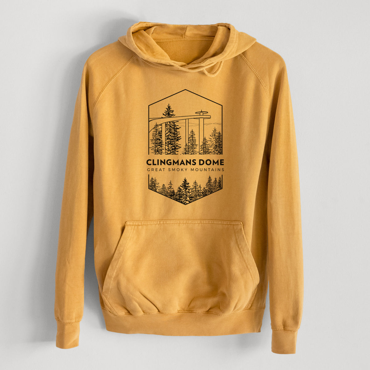 Clingmans Dome - Great Smoky Mountains National Park  - Mid-Weight Unisex Vintage 100% Cotton Hoodie