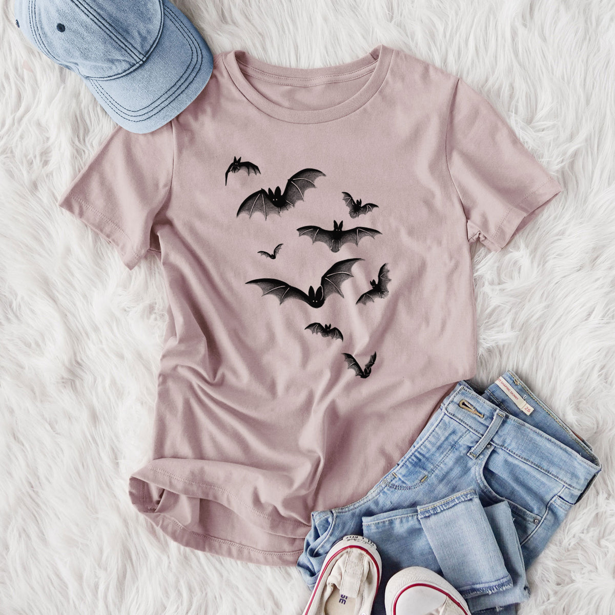 Cloud of Bats - Women's Lightweight Relaxed Fit 100% Cotton Crewneck