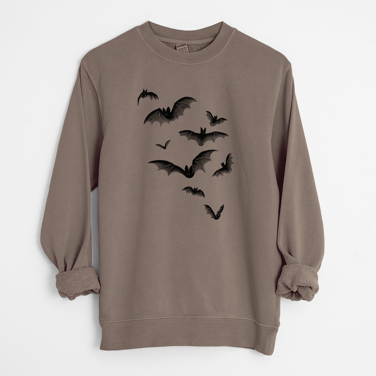 Cloud of Bats - Unisex Pigment Dyed Crew Sweatshirt in Espresso Brown Color