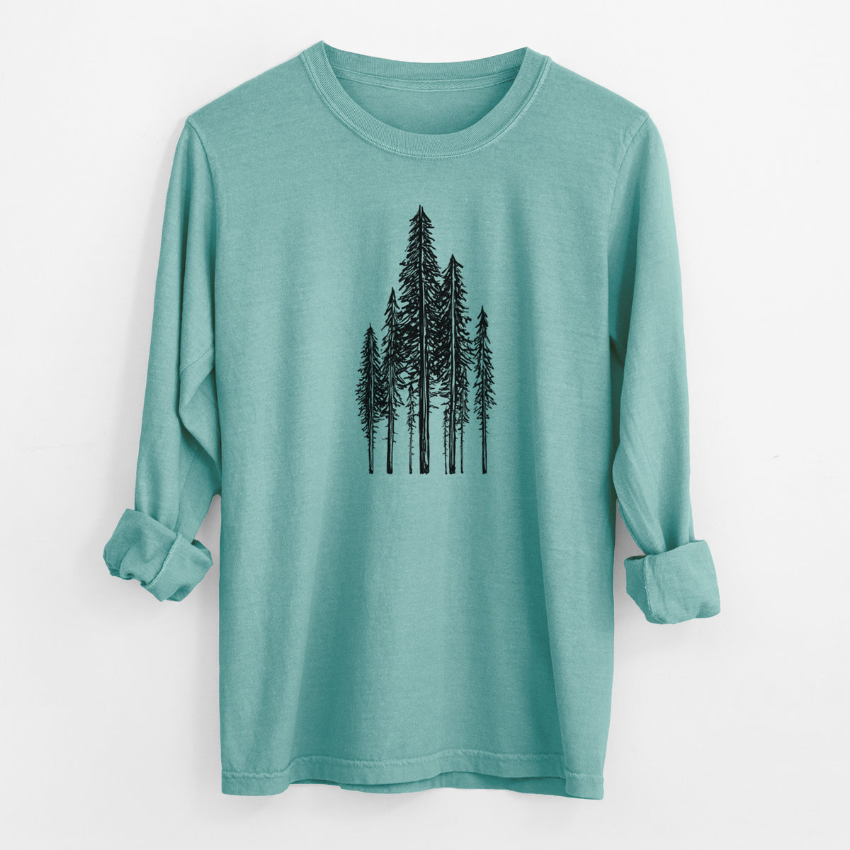 Coastal Redwoods - Men&#39;s Heavyweight 100% Cotton Long Sleeve