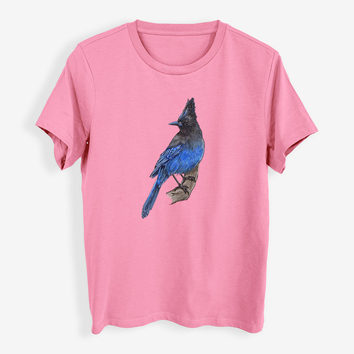 Vibrant Coastal Steller&#39;s Jay - Cyanocitta stelleri - Womens Everyday Maple Tee