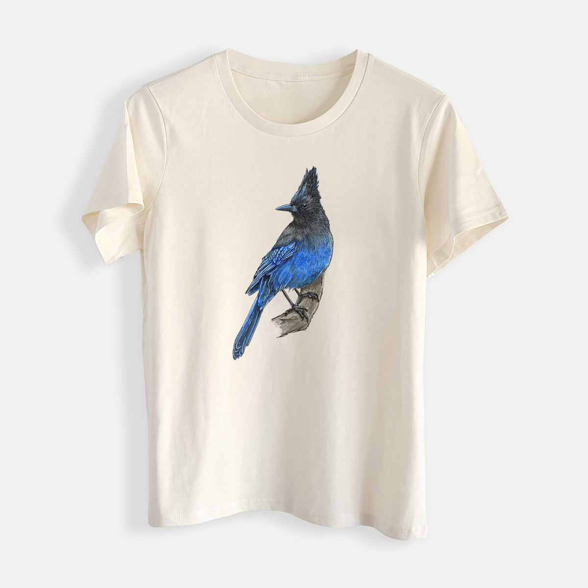 Vibrant Coastal Steller&#39;s Jay - Cyanocitta stelleri - Womens Everyday Maple Tee