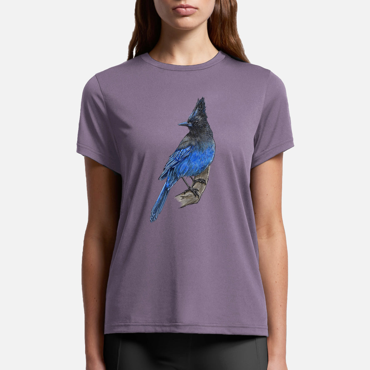 Vibrant Coastal Steller&#39;s Jay - Cyanocitta stelleri - Womens Everyday Maple Tee