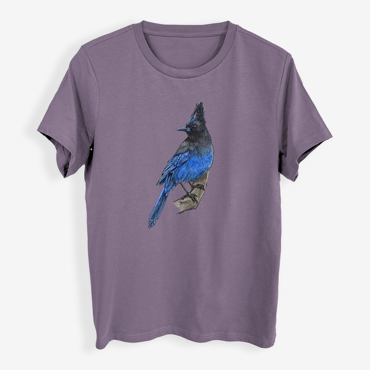 Vibrant Coastal Steller&#39;s Jay - Cyanocitta stelleri - Womens Everyday Maple Tee