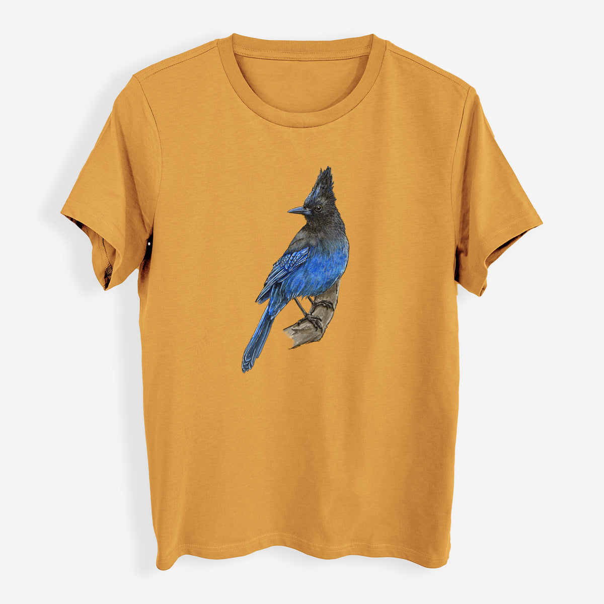 Vibrant Coastal Steller&#39;s Jay - Cyanocitta stelleri - Womens Everyday Maple Tee