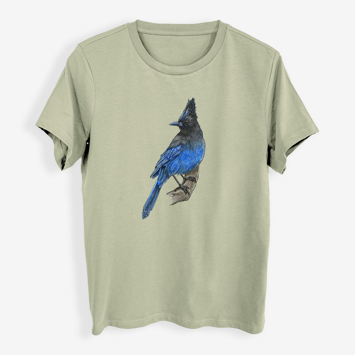 Vibrant Coastal Steller&#39;s Jay - Cyanocitta stelleri - Womens Everyday Maple Tee