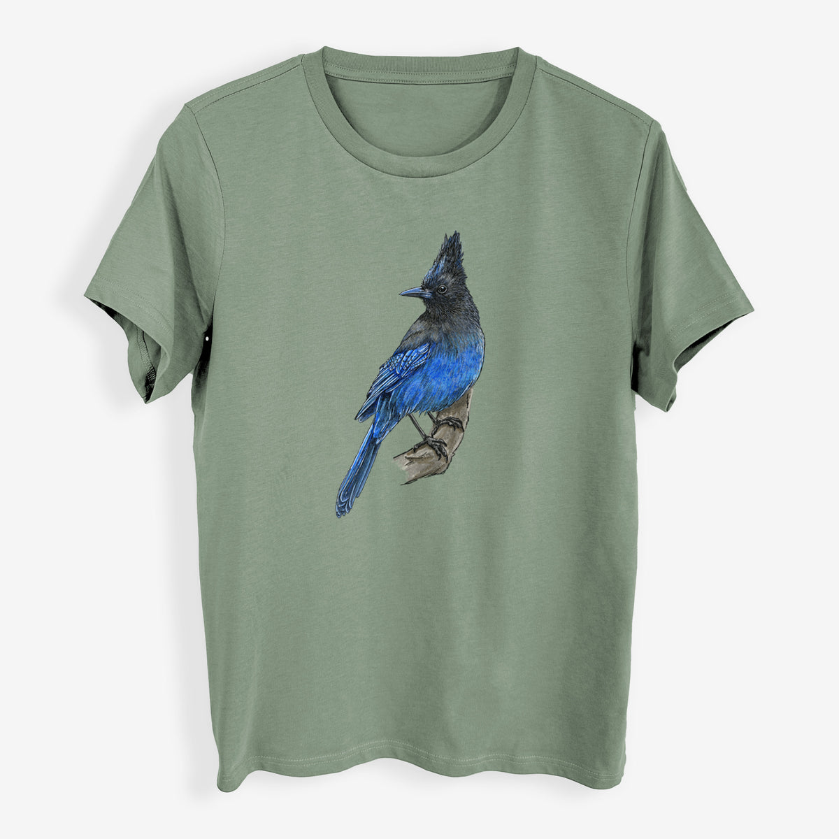 Vibrant Coastal Steller&#39;s Jay - Cyanocitta stelleri - Womens Everyday Maple Tee