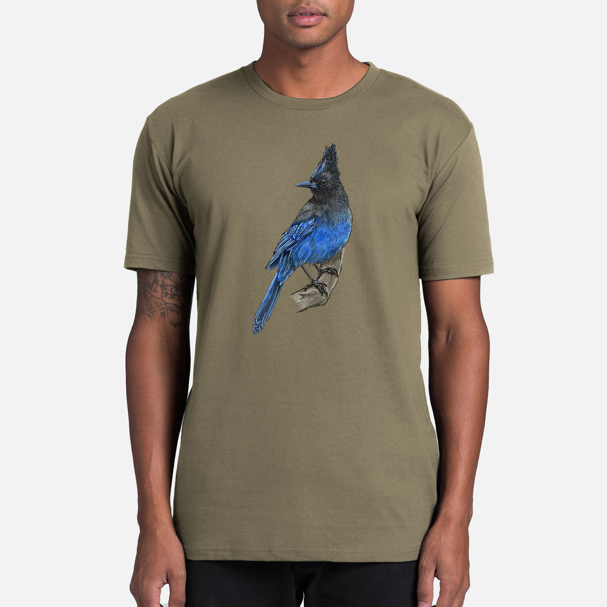 Vibrant Coastal Steller&#39;s Jay - Cyanocitta stelleri - Mens Everyday Staple Tee