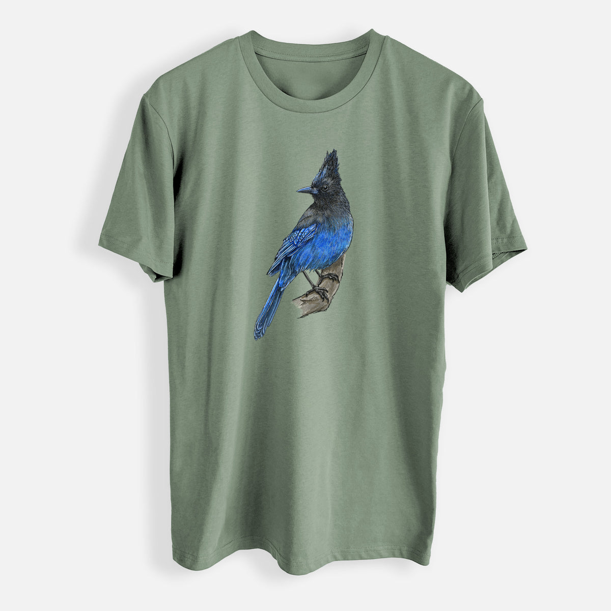 Vibrant Coastal Steller&#39;s Jay - Cyanocitta stelleri - Mens Everyday Staple Tee