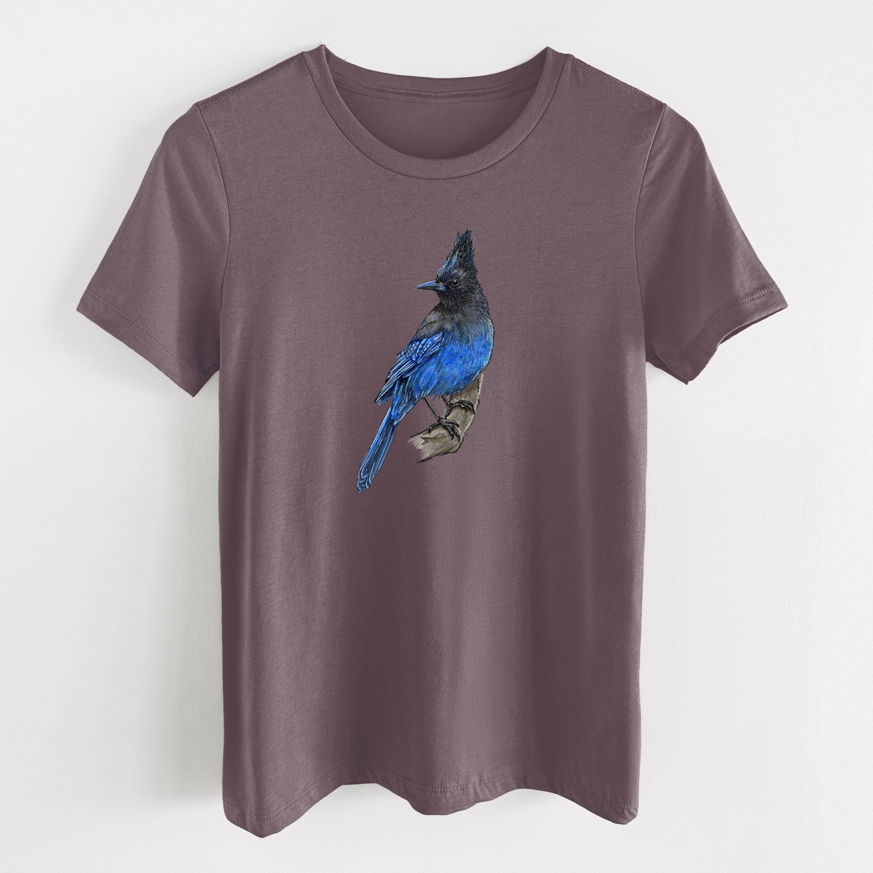 Vibrant Coastal Steller's Jay - Cyanocitta stelleri - Women's Lightweight Relaxed Fit 100% Cotton Crewneck