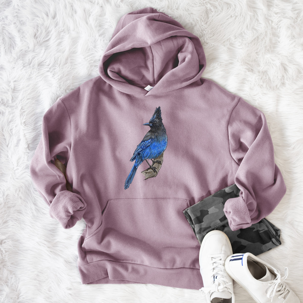 Vibrant Coastal Steller&#39;s Jay - Cyanocitta stelleri  - Bodega Midweight Hoodie