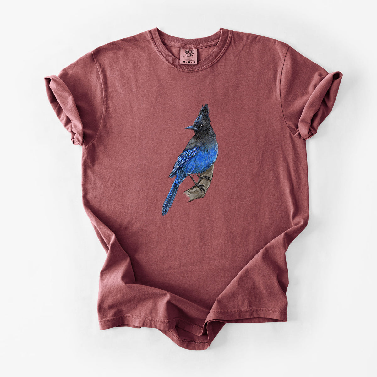 Vibrant Coastal Steller&#39;s Jay - Cyanocitta stelleri - Unisex Comfort Colors Garment-Dyed Heavyweight T-shirt