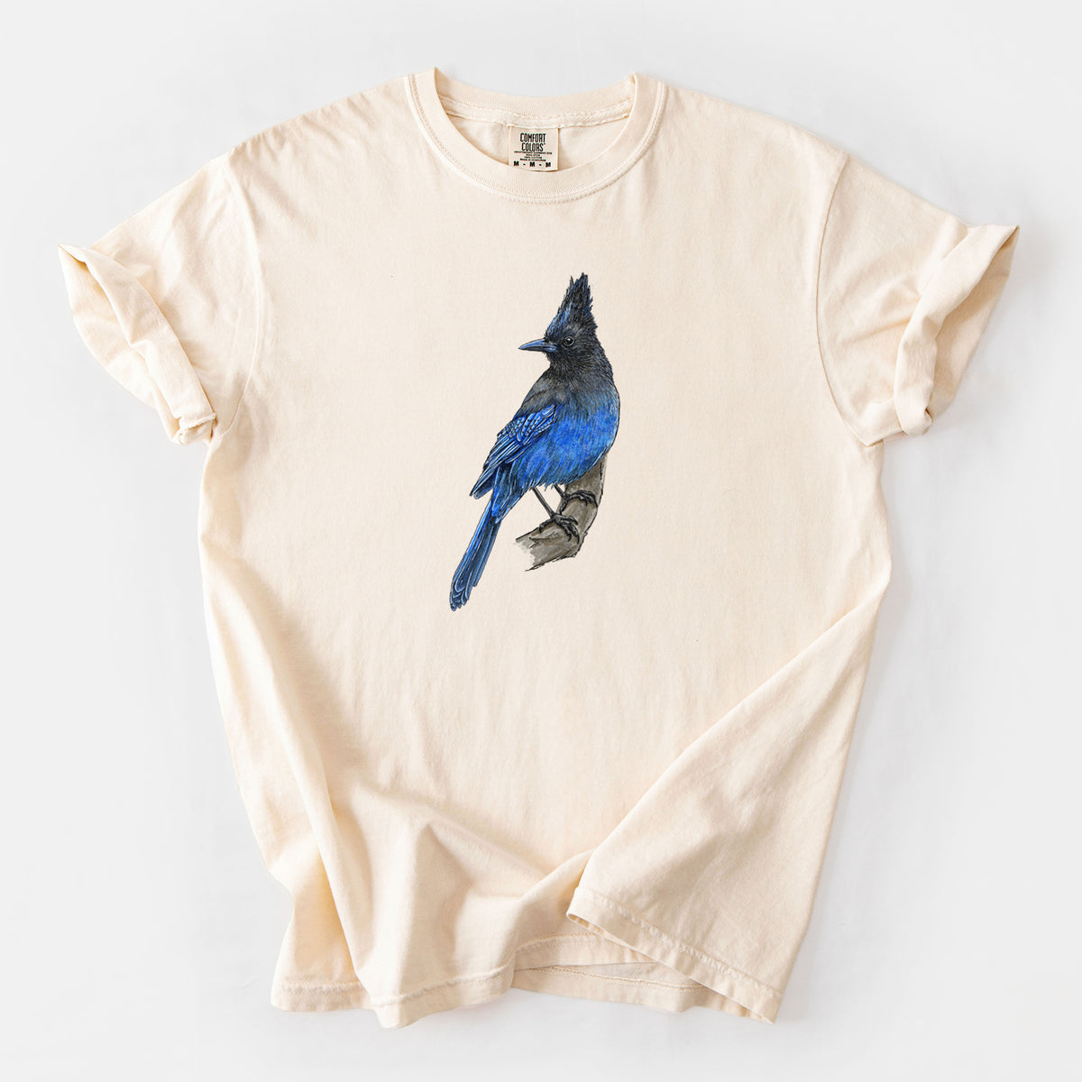 Vibrant Coastal Steller's Jay - Cyanocitta stelleri - Unisex Comfort Colors Garment-Dyed Heavyweight T-shirt
