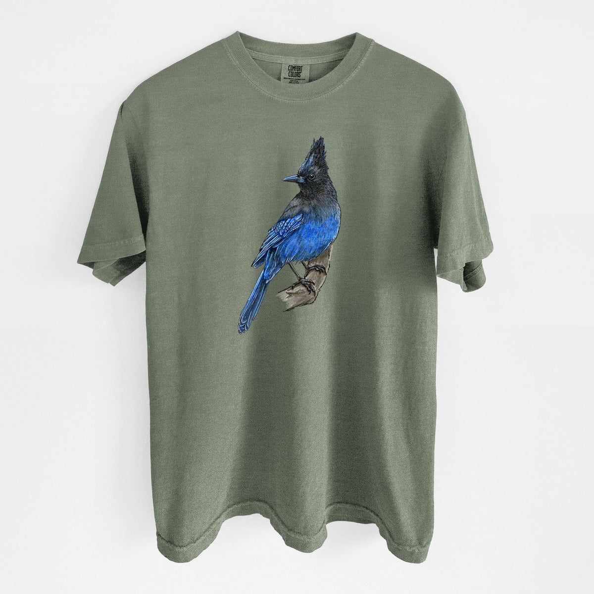 Vibrant Coastal Steller's Jay - Cyanocitta stelleri - Unisex Comfort Colors Garment-Dyed Heavyweight T-shirt