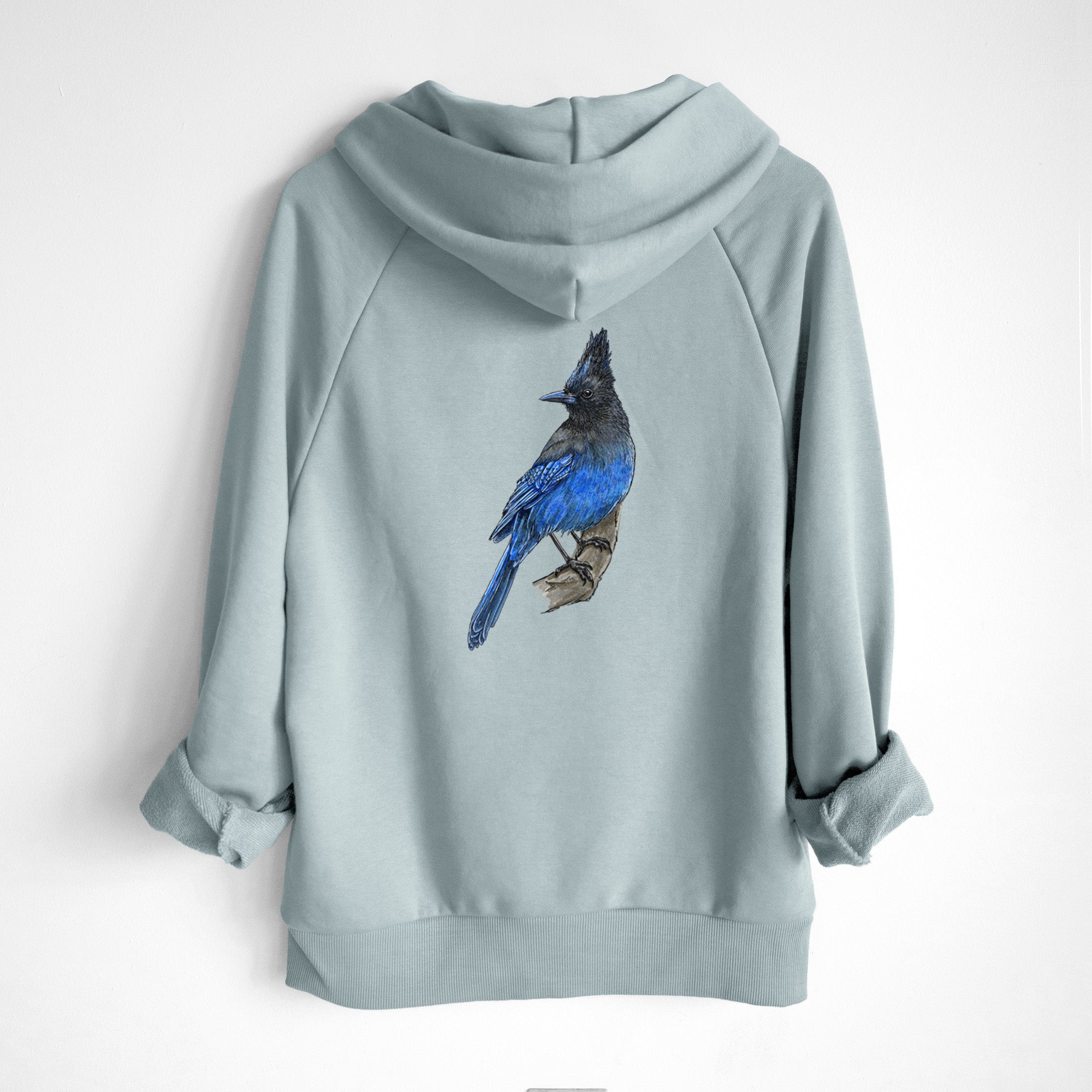 Vibrant Coastal Steller's Jay - Cyanocitta stelleri - UltraLuxe Heavyweight French Terry Hoodie