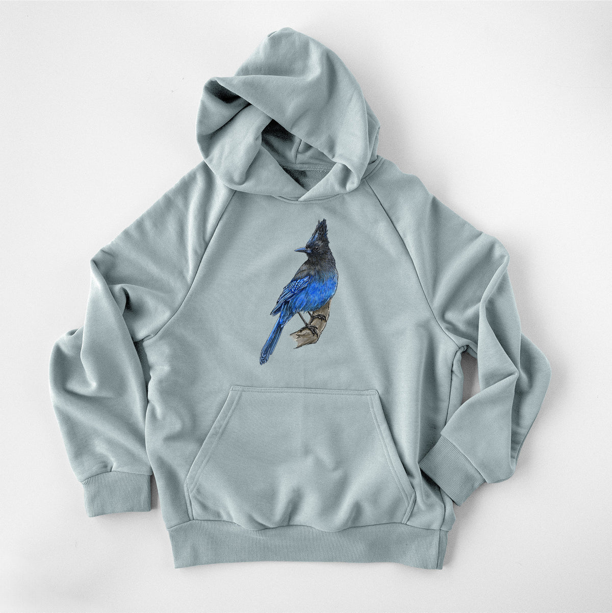 Vibrant Coastal Steller&#39;s Jay - Cyanocitta stelleri - UltraLuxe Heavyweight French Terry Hoodie