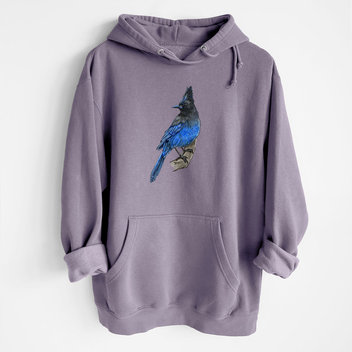Vibrant Coastal Steller's Jay - Cyanocitta stelleri - Heavyweight Fleece Hoodie