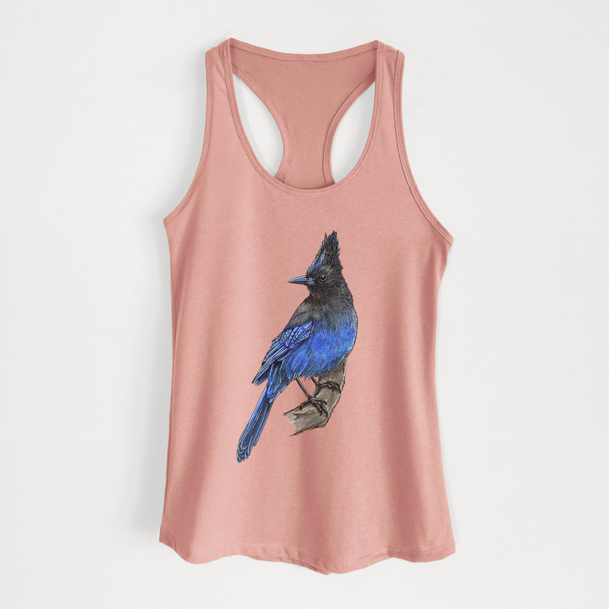 Vibrant Coastal Steller&#39;s Jay - Cyanocitta stelleri - Women&#39;s Racerback Tanktop