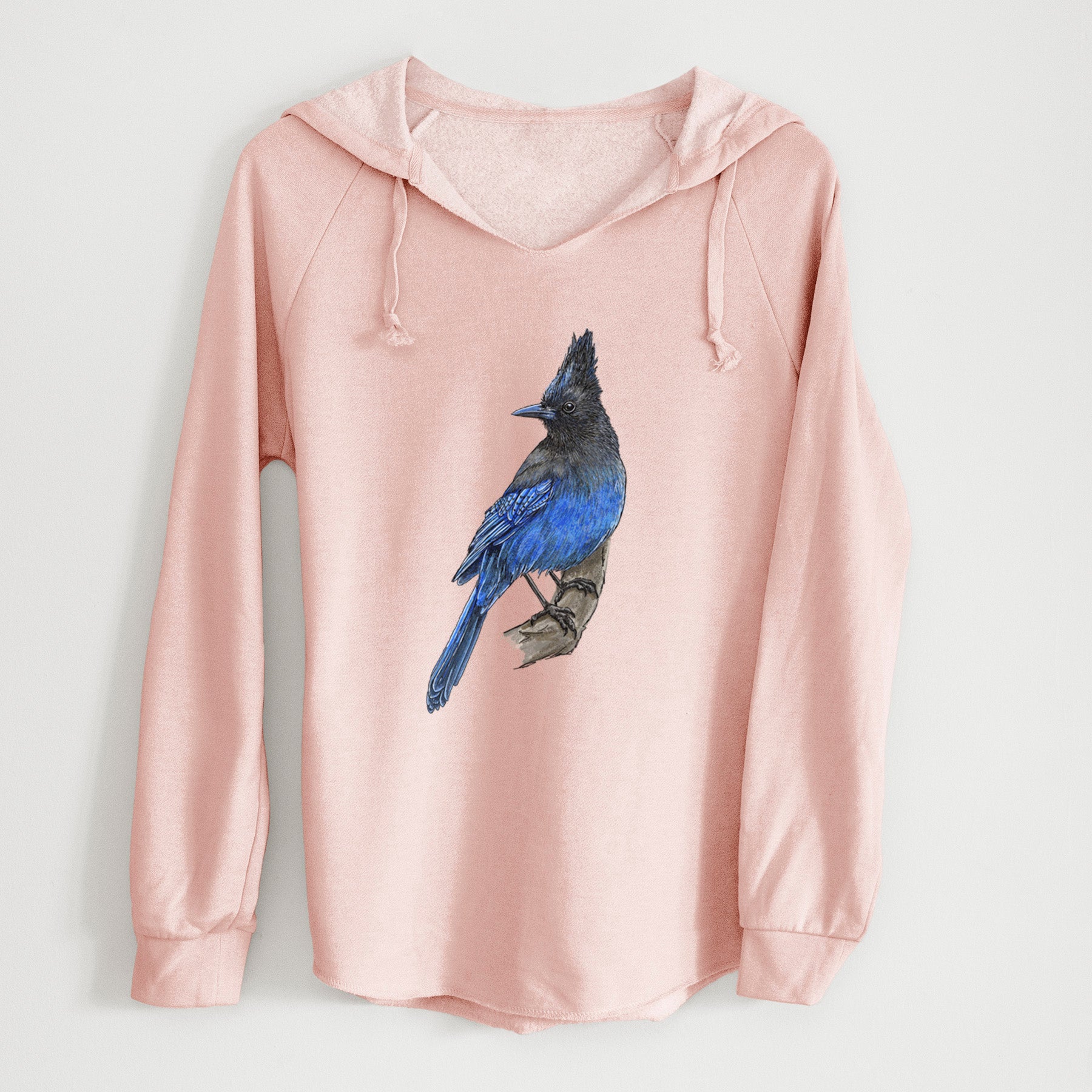 Vibrant Coastal Steller's Jay - Cyanocitta stelleri - Cali Wave Hooded Sweatshirt