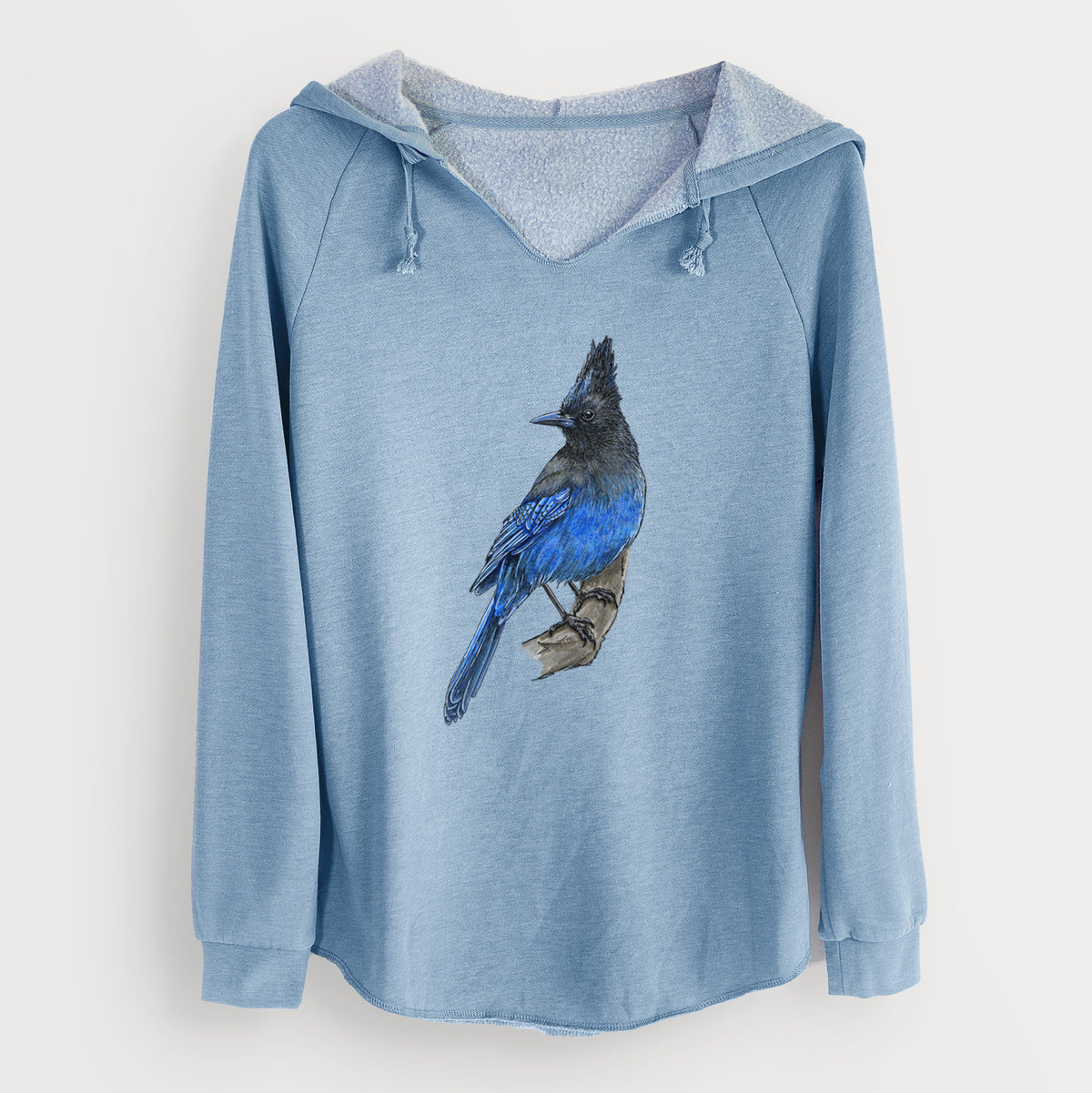 Vibrant Coastal Steller&#39;s Jay - Cyanocitta stelleri - Cali Wave Hooded Sweatshirt