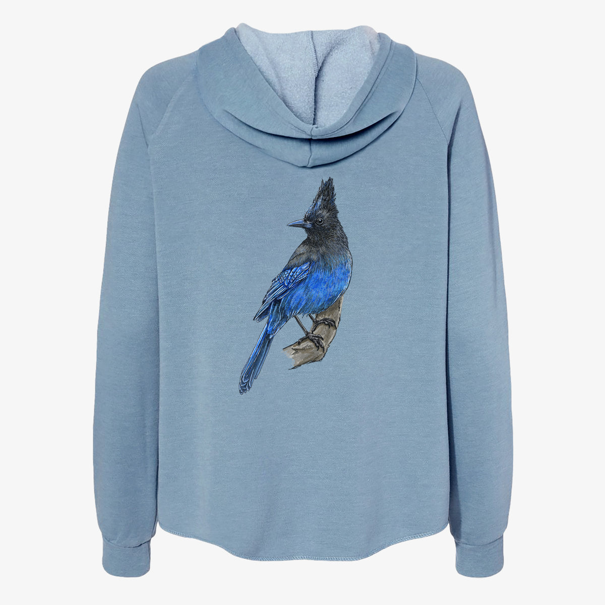 Vibrant Coastal Steller&#39;s Jay - Cyanocitta stelleri - Women&#39;s Cali Wave Zip-Up Sweatshirt