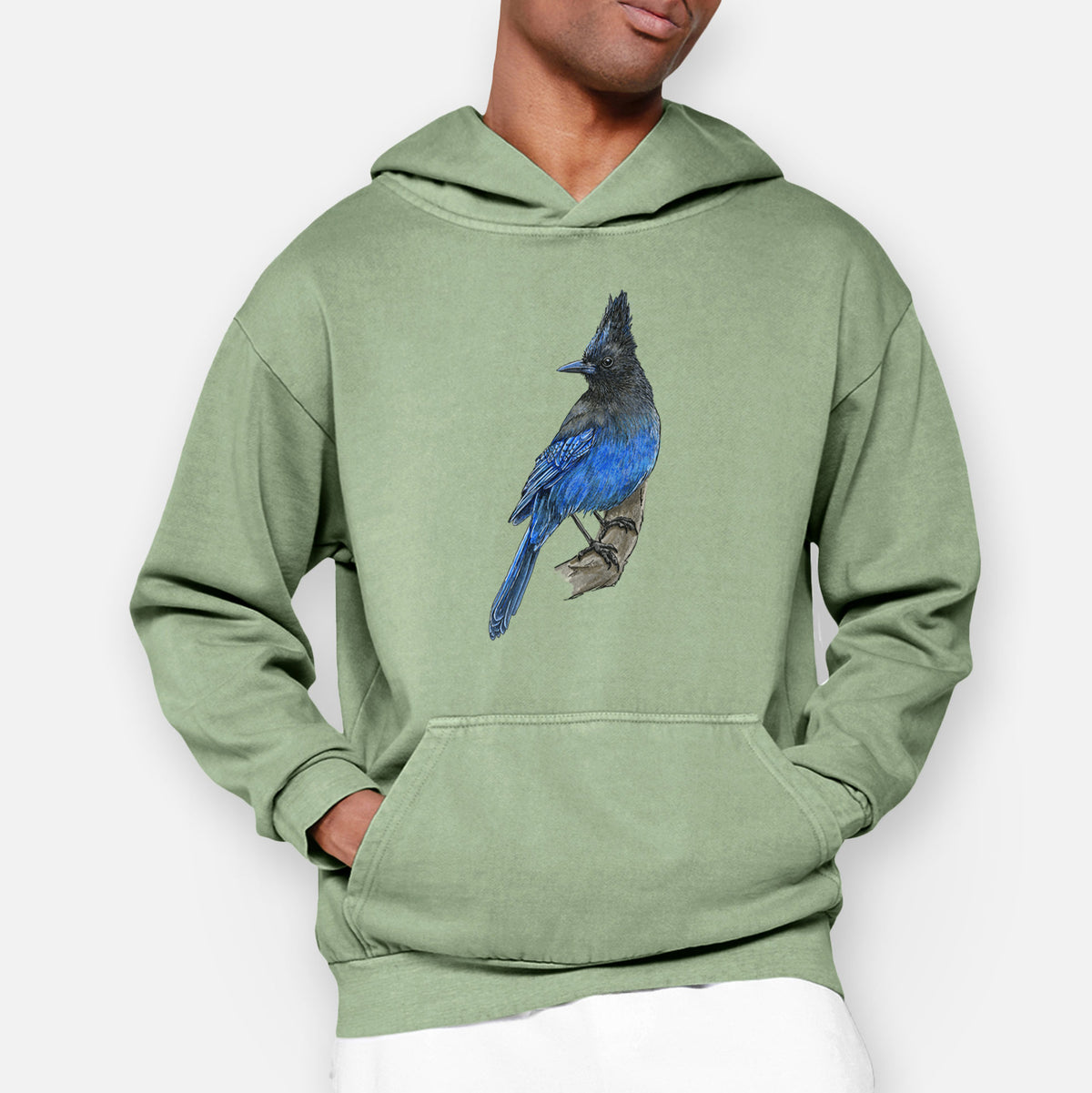 Vibrant Coastal Steller&#39;s Jay - Cyanocitta stelleri  - Urban Heavyweight Hoodie