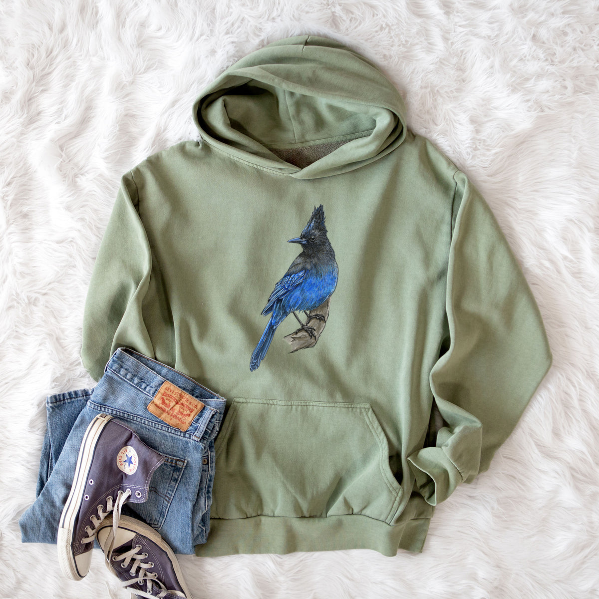 Vibrant Coastal Steller&#39;s Jay - Cyanocitta stelleri  - Urban Heavyweight Hoodie