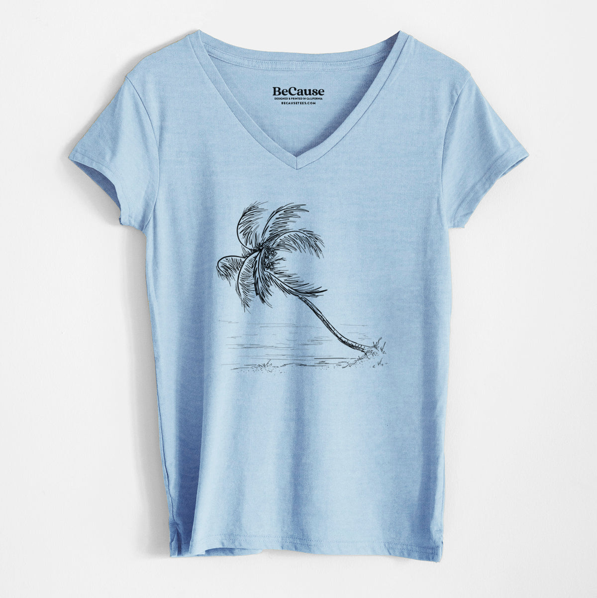Coconut Palm - Cocos nucifera - Women&#39;s 100% Recycled V-neck