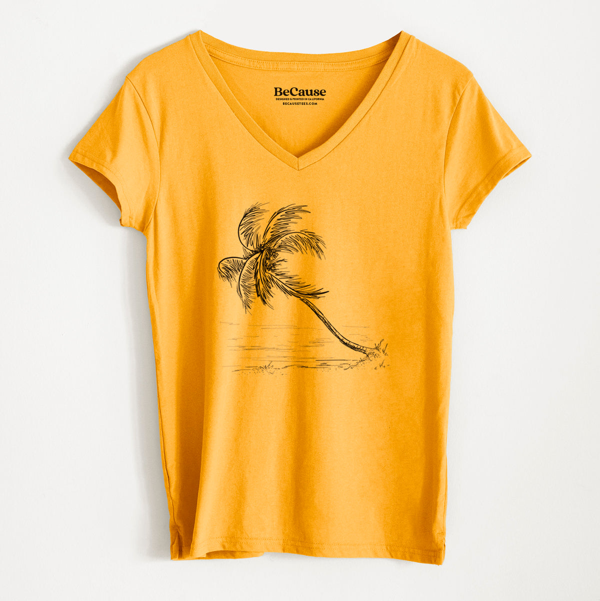 Coconut Palm - Cocos nucifera - Women&#39;s 100% Recycled V-neck
