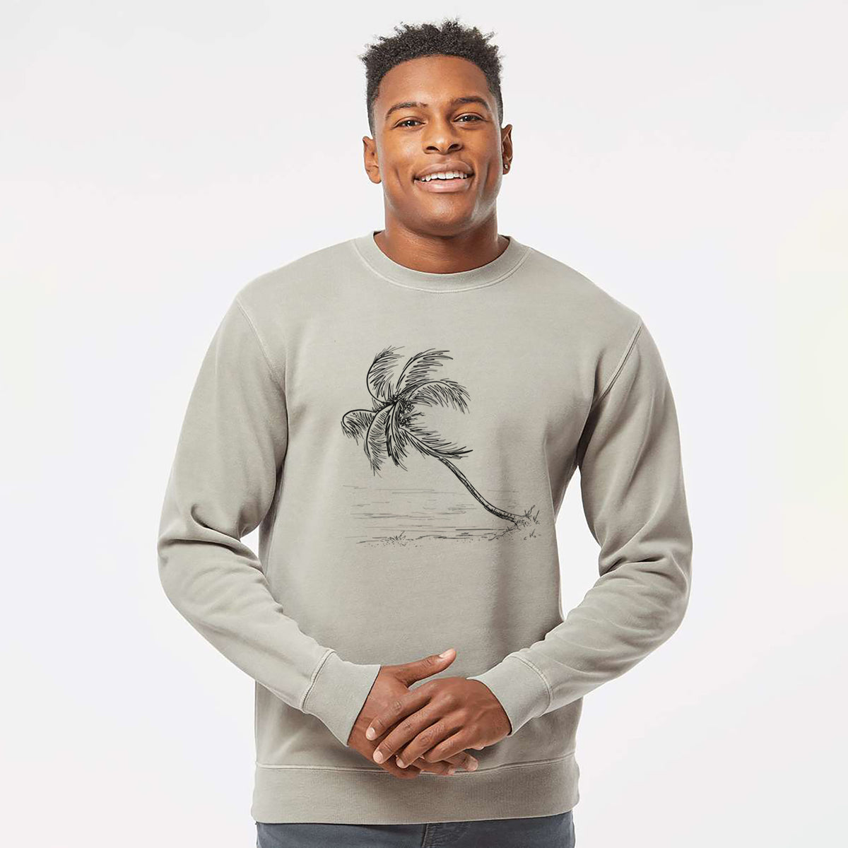 Coconut Palm - Cocos nucifera - Unisex Pigment Dyed Crew Sweatshirt