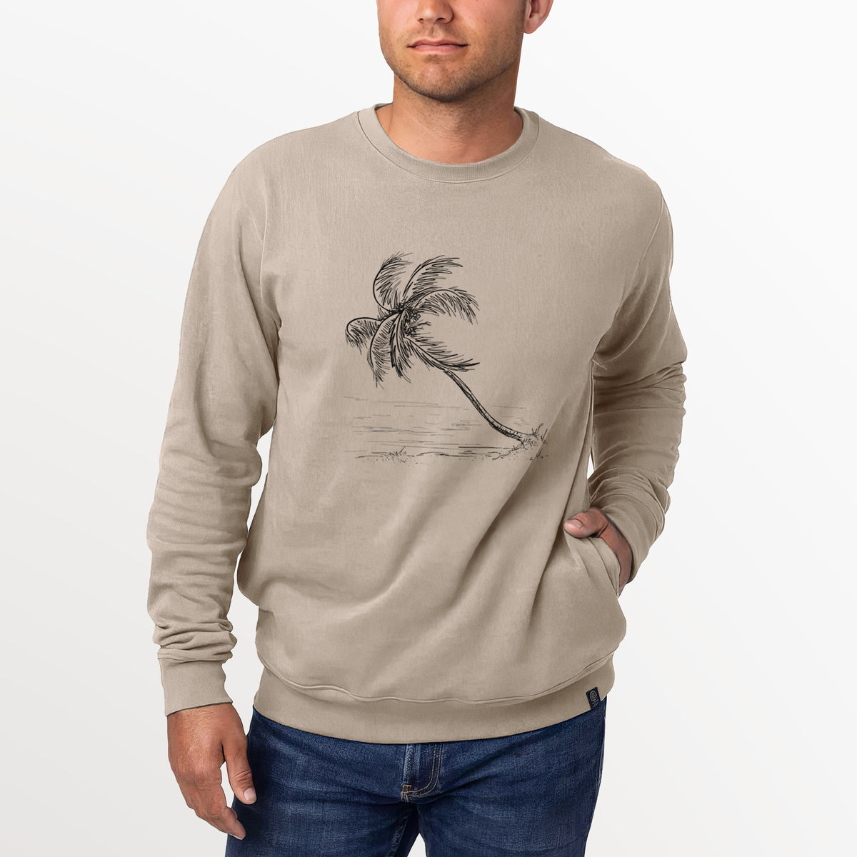 Coconut Palm - Cocos nucifera  - Unisex Reclaimed Crewneck Sweatshirt