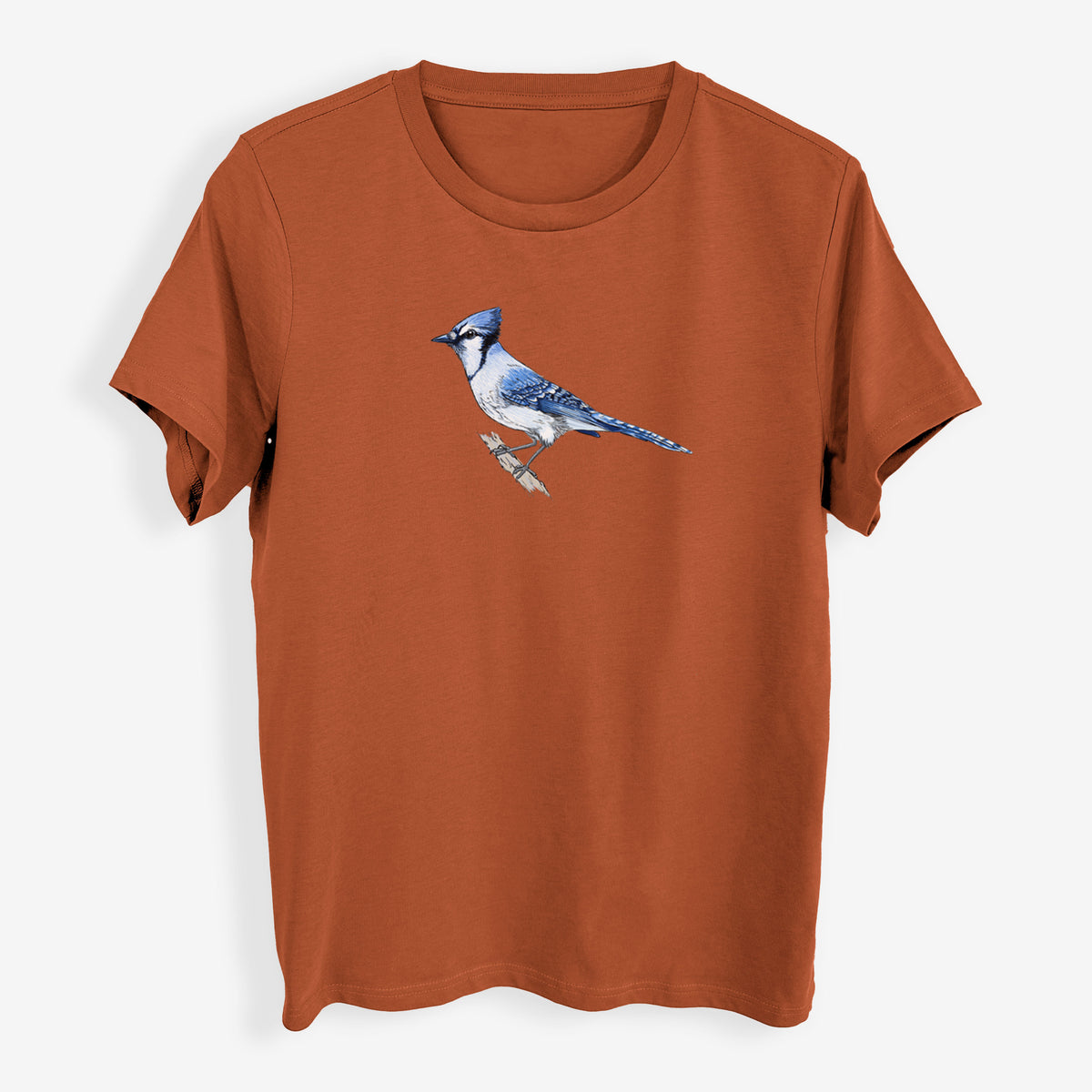 Vibrant Blue Jay - Cyanocitta cristata - Womens Everyday Maple Tee