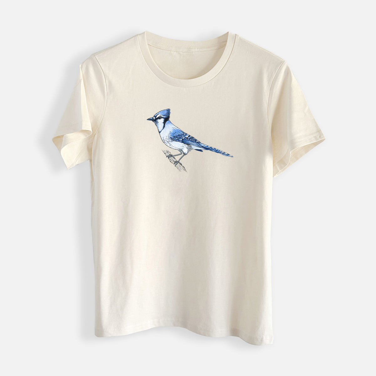 Vibrant Blue Jay - Cyanocitta cristata - Womens Everyday Maple Tee