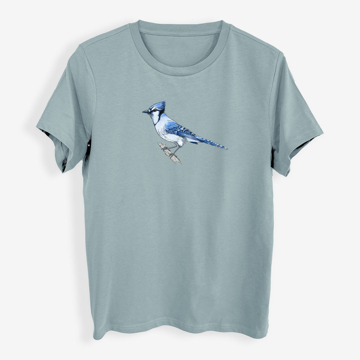 Vibrant Blue Jay - Cyanocitta cristata - Womens Everyday Maple Tee