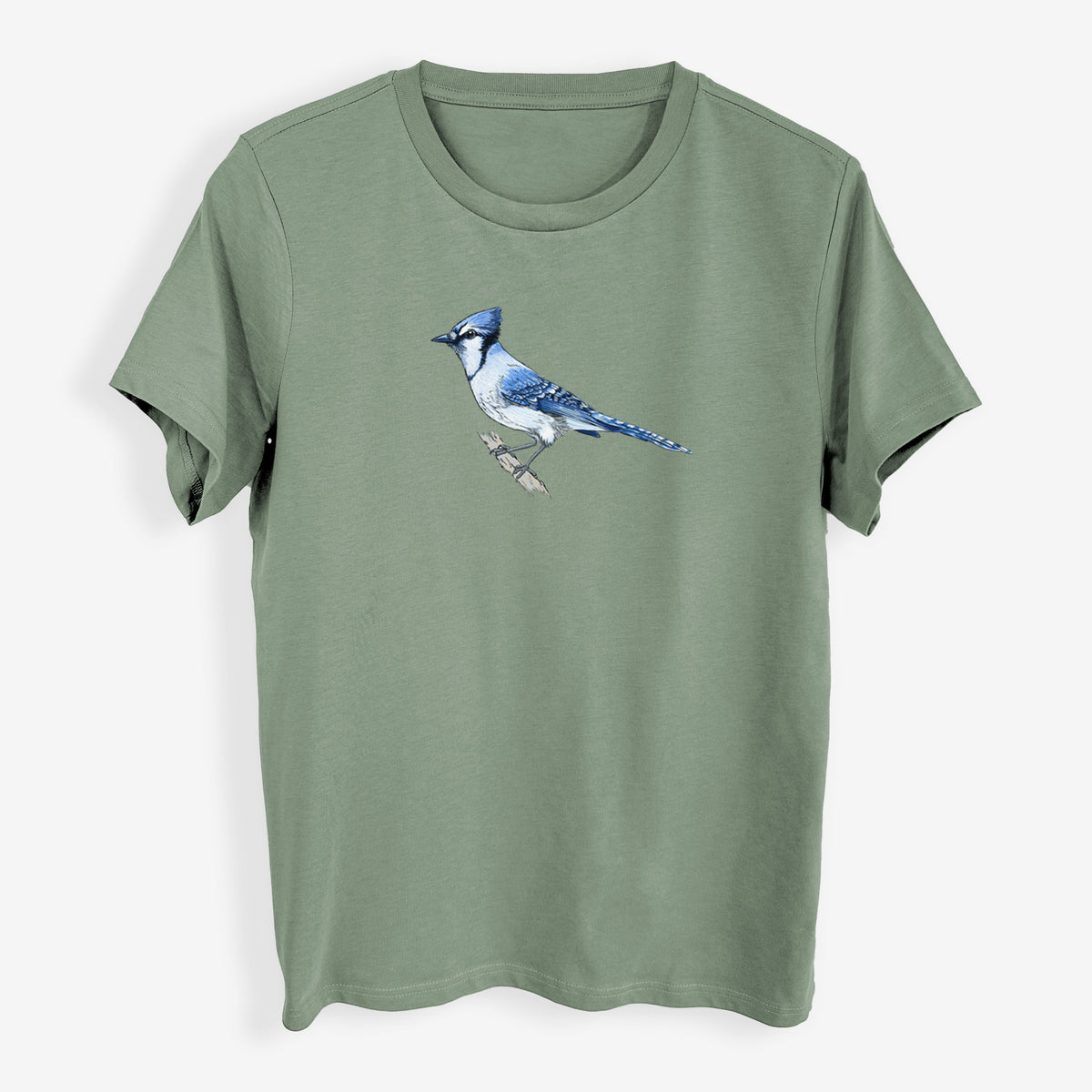 Vibrant Blue Jay - Cyanocitta cristata - Womens Everyday Maple Tee